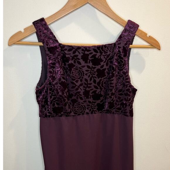 Womens Y2K Velvet Burnout Arianna By Rachel Kaye A-Line Maxi Dress Size 4 Formal - Picture 2 of 9